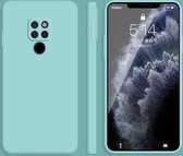 Voor Huawei Mate 20 effen kleur imitatie vloeibare siliconen rechte rand valbestendige volledige dekking beschermhoes (hemelsblauw)