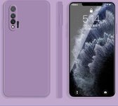 Voor Huawei nova 6 4G effen kleur imitatie vloeibare siliconen rechte rand valbestendige volledige dekking beschermhoes (paars)