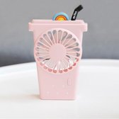 6791 Fruit Cup Type Portable Small Fan Three-Speed Wind USB-oplaadventilatoren (roze)