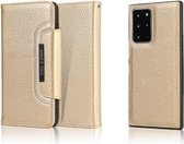 Voor Samsung Galaxy Note20 Ultra Litchi Texture Horizontale Flip Buckle Afneembare Magnetische PU Leather Case met Kaartsleuven & Portemonnee & Fotolijst (Goud)