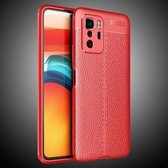Voor Geschikt voor Xiaomi Redmi Note 10 Pro 5G Litchi-textuur TPU schokbestendig hoesje (rood)