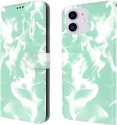 Cloud Fog Pattern Horizontale flip lederen hoes met houder & kaartsleuf & portemonnee voor iPhone 12/12 Pro (mintgroen)