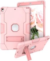 Contrasterende kleur Robot schokbestendig siliconen + pc-beschermhoes met houder voor iPad Pro 10,5 inch (2017) / Air 10.5 (2019) (roségoud)