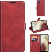 Voor Samsung Galaxy A22 4G Retro Kalfspatroon Gesp Horizontale Flip Leren Case met Houder & Kaartsleuven & Portemonnee (Rood)