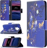 Voor Nokia G20 Gekleurde Tekening Patroon Horizontale Flip Leren Case met Houder & Kaartsleuven & Portemonnee (Paarse Vlinder)