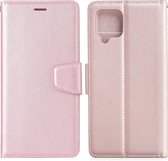 Voor Samsung Galaxy A42 5G Zijden Textuur Horizontale Flip Leren Case met Houder & Kaartsleuven & Portemonnee & Fotolijst (Rose Goud)