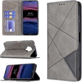 Voor Nokia G20 Rhombus Texture Horizontale Flip Magnetische Leren Case met Houder & Kaartsleuven & Portemonnee (Grijs)