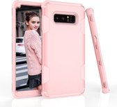 Voor Samsung Galaxy Note 8 contrastkleur siliconen + pc schokbestendig hoesje (roségoud)