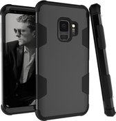 Voor Samsung Galaxy S9 contrastkleur siliconen + pc schokbestendig hoesje (zwart)