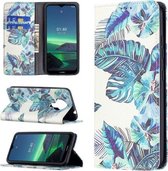 Voor Nokia 1.4 Gekleurde Tekening Patroon Onzichtbare Magnetische Horizontale Flip PU Lederen Case met Houder & Kaartsleuven & Portemonnee (Blauw Blad)