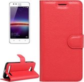 Voor Huawei Y3 II / Y311 Litchi Texture Horizontale Flip Leren Case met Magnetische Gesp & Houder & Kaartsleuven & Portemonnee (Rood)