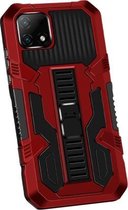 Voor OPPO Realme C21 / C20 Vanguard Warrior All-inclusive tweekleurige schokbestendige TPU + pc-beschermhoes met houder (rood)