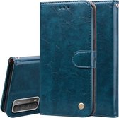 Voor Huawei Honor 10X Lite Business Style Oil Wax Texture Horizontale Flip Leather Case met houder & kaartsleuven & portemonnee (blauw)