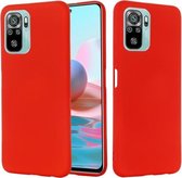 Voor Geschikt voor Xiaomi Redmi Note 10S effen kleur vloeibaar siliconen valbestendig volledige dekking beschermhoes (rood)
