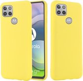 Voor Motorola Moto G 5G effen kleur vloeibare siliconen valbestendige volledige dekking beschermhoes (geel)