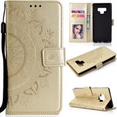 Voor Samsung Galaxy Note9 Totem Bloem Reliëf Horizontale Flip TPU + PU Leren Case met Houder & Kaartsleuven & Portemonnee (Goud)