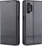 Voor Samsung Galaxy A32 5G AZNS Magnetische Kalf Textuur Horizontale Flip Leren Case met Kaartsleuven & Houder & Portemonnee (Zwart)