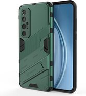 Voor Geschikt voor Xiaomi Mi 10S Punk Armor 2 in 1 PC + TPU schokbestendig hoesje met onzichtbare houder (groen)