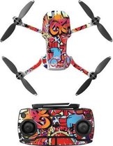 Sunnylife MM-TZ439 Waterdichte PVC Drone Body + Arm + Afstandsbediening Decoratieve Beschermende Stickers Set voor DJI Mavic Mini (Kleurrijke Graffiti)