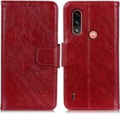 Voor Motorola Moto E7 Power (2021) Nappa Texture Horizontale Flip Leren Case met Houder & Kaartsleuven & Portemonnee (Rood)