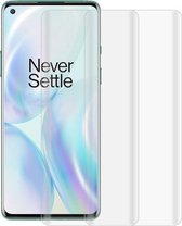 Voor OnePlus 8 2 STUKS 3D Gebogen Zeefdruk PET Volledige Dekking Beschermfolie (Transparant)