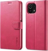 Voor Xiaomi Mi 11 Lite LC.IMEEKE Kalfsstructuur Horizontale flip lederen tas, met houder & kaartsleuven en portemonnee (rood)