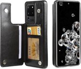Voor Samsung Galaxy S20 Ultra FLOVEME Crazy Horse Texture Horizontale Flip lederen beschermhoes met kaartsleuven & houder (zwart)