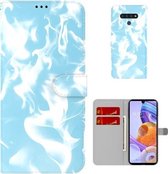 Voor LG Stylo 6/K71 Cloud Fog Pattern Horizontal Flip Leather Case met houder & kaartsleuf & portemonnee (hemelsblauw)