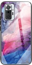 Voor Geschikt voor Xiaomi Redmi Note 10 Pro / Note 10 Pro Max Abstract Marble Pattern Glass beschermhoes (abstract rood)