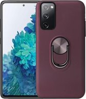 Voor Samsung Galaxy S20 FE 360 Roterende Multifunctionele Stent PC + TPU Case met Magnetische Onzichtbare Houder (Jujube Rood)