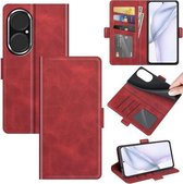 Voor Huawei P50 Dual-side magnetische gesp Horizontale flip lederen tas met houder & kaartsleuven & portemonnee (rood)