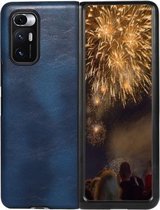 Voor Xiaomi Mi Mix Fold Tweekleurige Crazy Horse-textuur lederen beschermhoes (blauw)