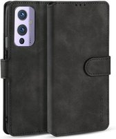 Voor OnePlus 9 DG.MING Retro Oil Side Horizontale Flip Leren Case met Houder & Kaartsleuven & Portemonnee (Zwart)