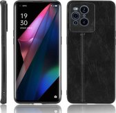 Voor OPPO Find X3 / Find X3 Pro Schokbestendig Naaien Koe Patroon Huid PC + PU + TPU Case (Zwart)