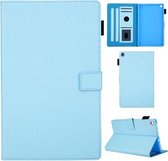 Haar zijdeachtige textuur effen kleur horizontale flip lederen tas met houder & kaartsleuven & fotolijst & antislipstrip voor Amazon Kindle Fire HD8 2016/2017/2018 (blauw)
