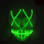 Halloween Terror Ghost Cosplay-masker LED-lichtgevend flitsmasker (fluorescerend groen licht)