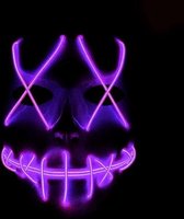 Halloween Terror Ghost Cosplay-masker LED-lichtgevend flitsmasker (paars licht)