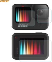 Voor GoPro HERO9 ENKAY Hat-Prince 3 in 1 0.2mm 9H 2.15D Beschermende cameralens en scherm gehard glasfilm