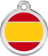 Spanish Flag roestvrijstalen hondenpenning small/klein dia. 2 cm RedDingo