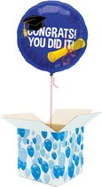 Helium Ballon gevuld met helium - Congrats! You Did it! - Cadeauverpakking - Gefeliciteerd - Geslaagd - Folieballon - Helium ballonnen gevuld