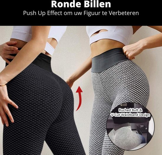 Bodyboil TikTok Legging - Anti Cellulite - Sportlegging Dames - Squat Proof Legging - Yoga Pants - TikTok Kleding - Comfortabel - Donkergrijs - S van Merkloos — afbeelding 3