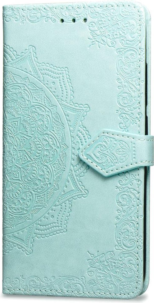 Geschikt voor Apple iPhone 12 Bookcase - Groen - Bloemen - Portemonnee Hoesje