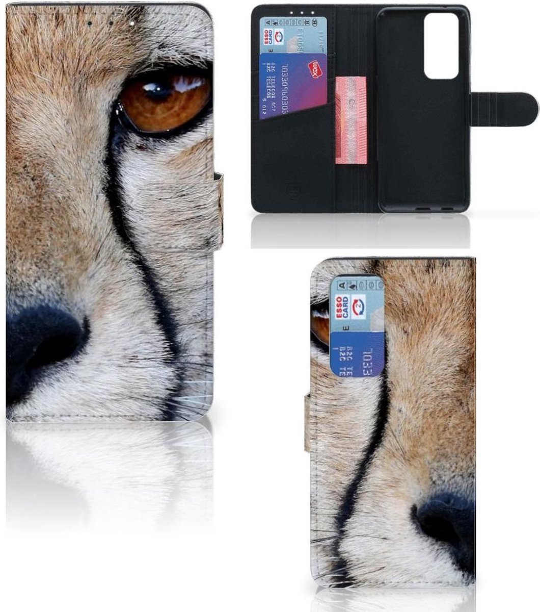 OPPO Find X3 Neo 5G Telefoonhoesje met Pasjes Cheetah
