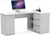 AZ-Home - Hoekbureau Greg - Rechts - Wit - Bureau - Computer Desk