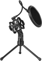 Microfoon standaard | Microfoon statief | Popfilter voor microfoon | Microfoon filter | Tripod | Microfoon houder | Microfoon tafelstatief | Microfoonhouder | Hoogte verstelbaar | Able & Borr