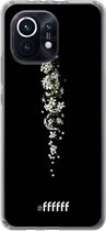 6F hoesje - geschikt voor Xiaomi Mi 11 -  Transparant TPU Case - White flowers in the dark #ffffff