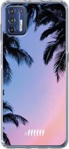 6F hoesje - geschikt voor Motorola Moto G9 Plus -  Transparant TPU Case - Sunset Palms #ffffff