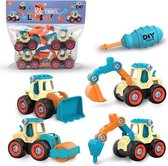 Graafmachine Speelgoed - Graafmachine Buitenspeelgoed/Binnenspeelgoed - Kiepwagen - Bulldozer Speelgoed - Jongens/Meisjes speelgoed - 4 Machines/Set - Kleurrijke -  5-14CM