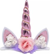 Unicorn Cake Topper – Roze- Eenhoorn Versiering – Taart Versiering – Taarttopper Verjaardag