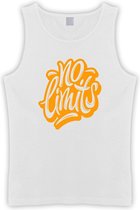Witte Tanktop met  " No Limits " print Oranje size L
